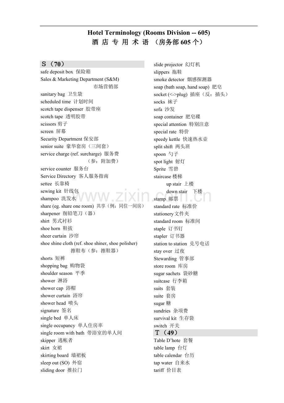 酒店专用术语(房务部)--4.doc_第1页