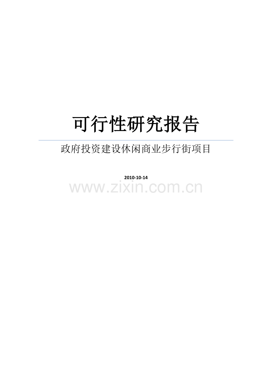 政府休闲商业步行街项目可行性研究报告.doc_第1页