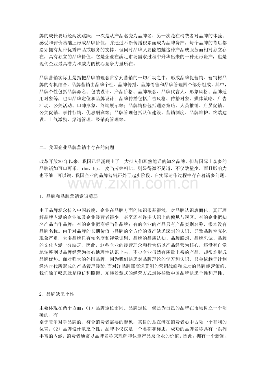 我国企业品牌营销中存在的问题及对策.doc_第2页