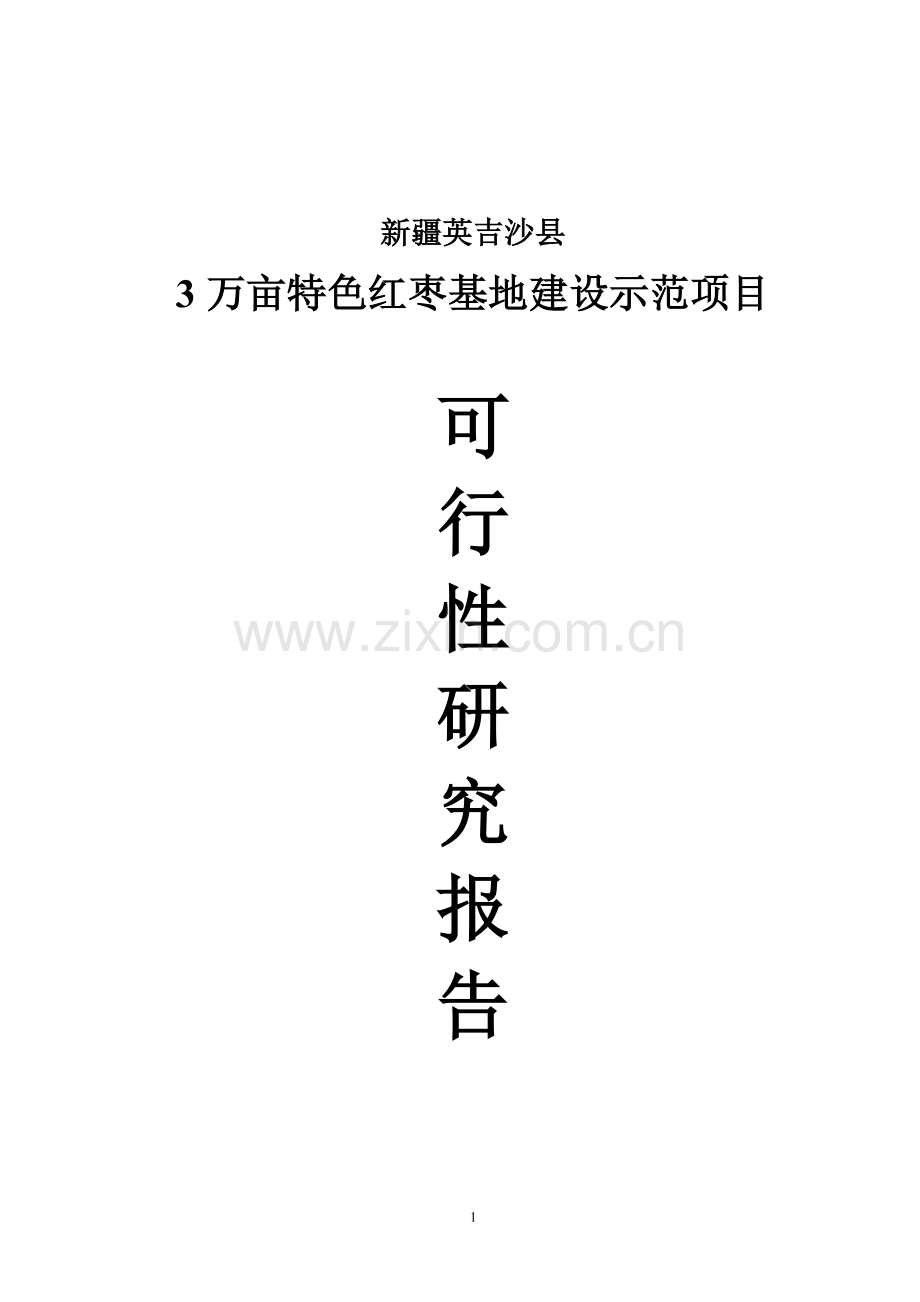 3万亩红枣基地示范区项目可行性研究报告.doc_第1页