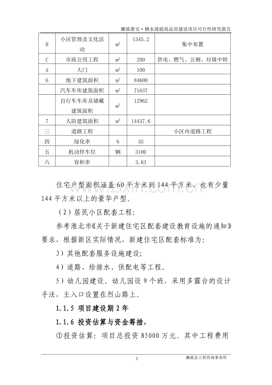 惠安栖水珑庭商品房项目建设投资可行性研究报告2.doc_第2页