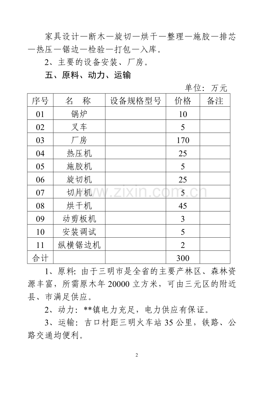 豪华家私厂项目申请建设可研报告.doc_第3页