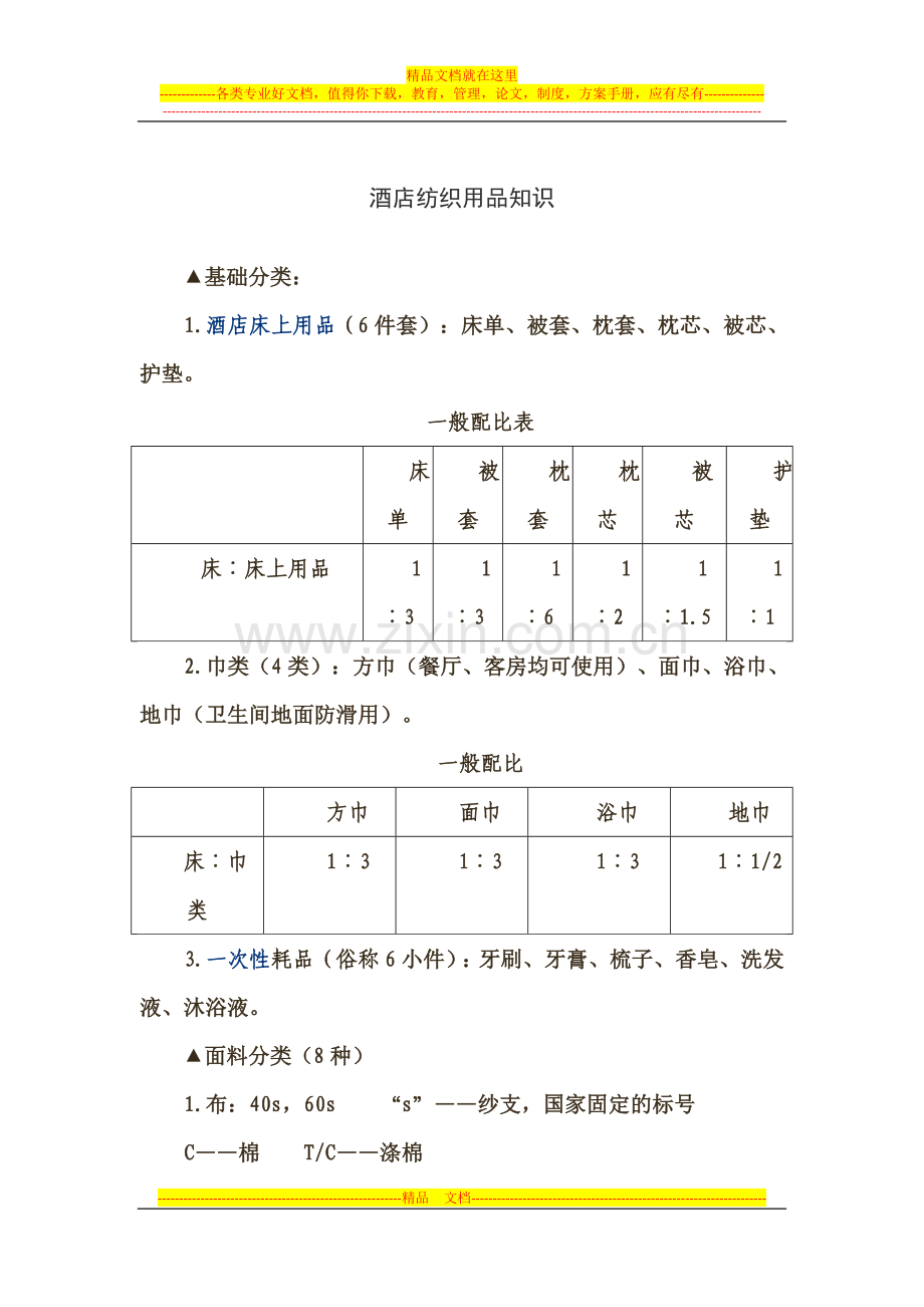 酒店纺织用品知识.doc_第1页