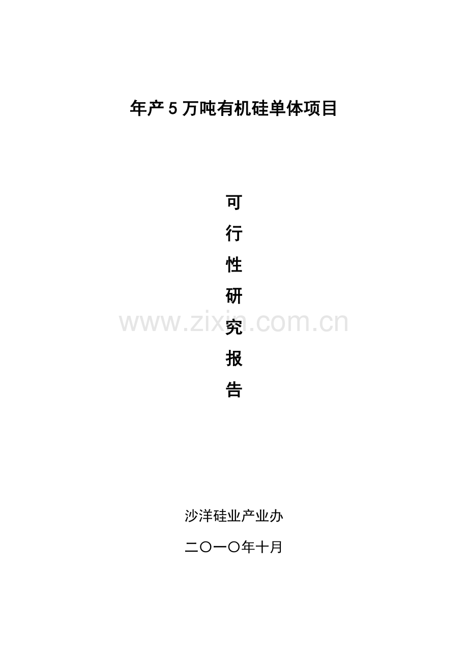 年产5万吨有机硅单体项目建设建议书.doc_第1页