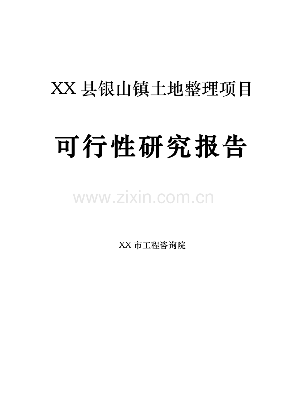 银山镇土地整理可行性研究(优秀甲级资质可行性研究报告).doc_第1页