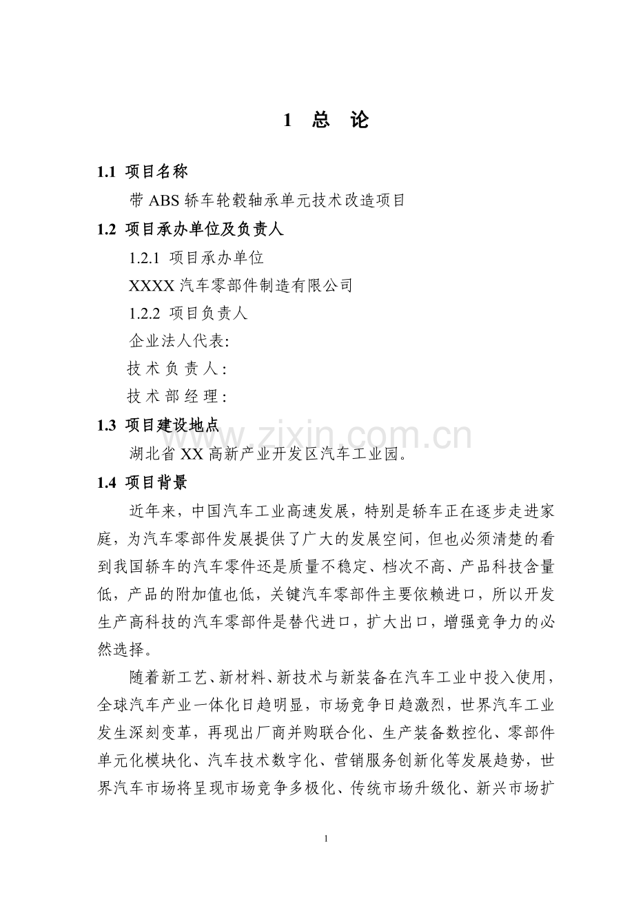 带abs轿车轮毂轴承单元技术项目可行性研究报告.doc_第3页