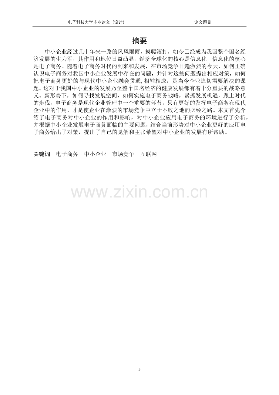 电子商务对中小企业的影响毕业设计任务书.docx_第3页