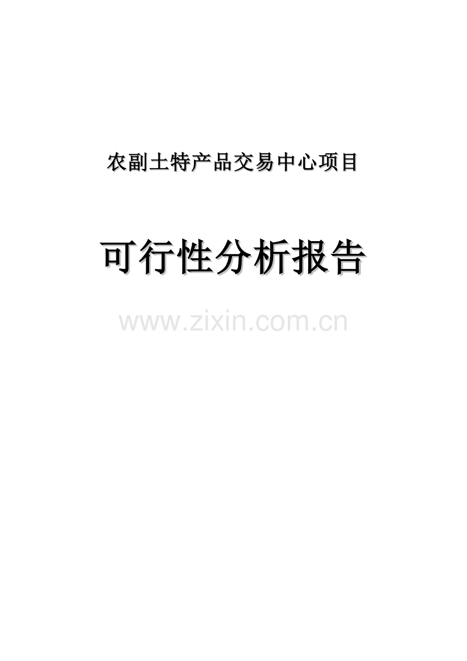 农副土特产品交易中心项目建设可行性研究报告.doc_第1页