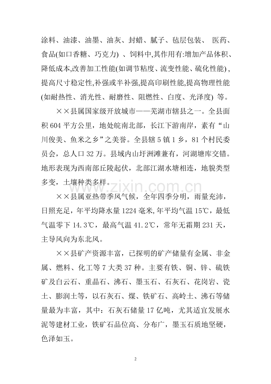 超细重质碳酸项目建设投资可行性研究报告1.doc_第2页