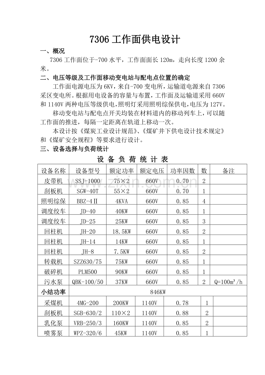 7306工作面供电设计-学位论文.doc_第1页