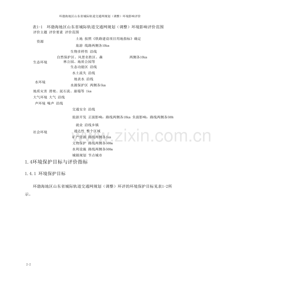 环渤海地区山东省城际轨道交通网规划建设环境评估报告书.doc_第2页