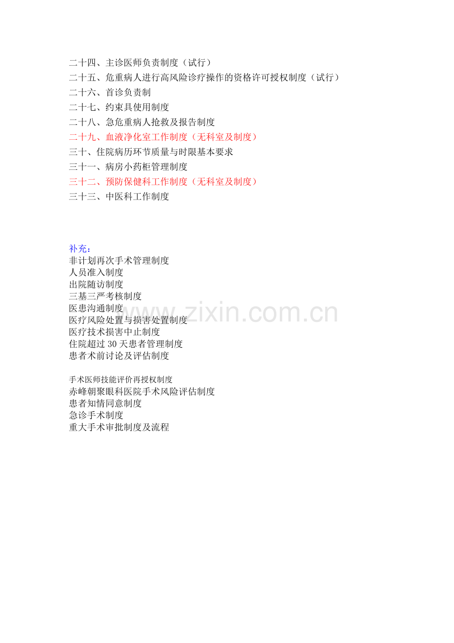 医院医疗管理制度目录.doc_第2页