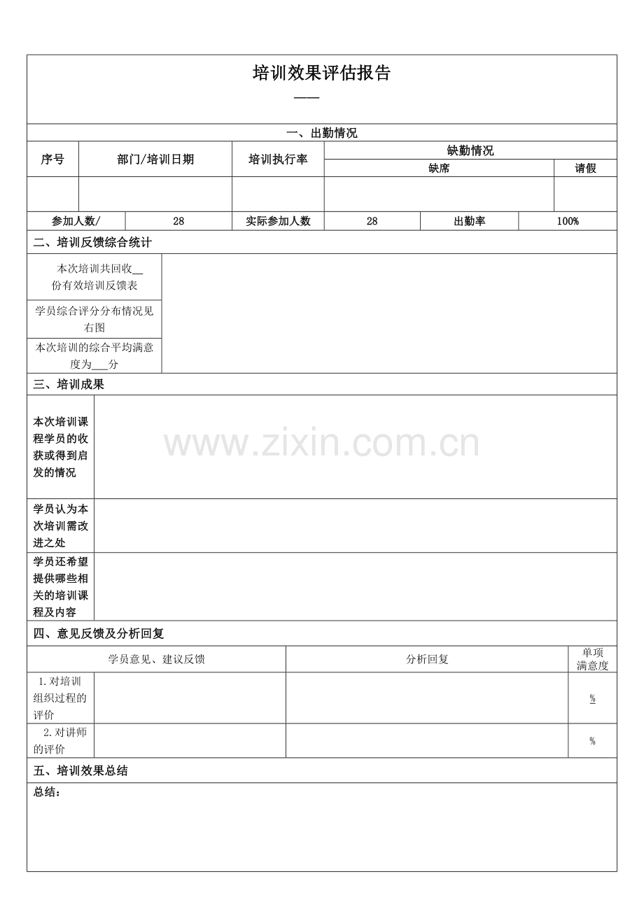 培训效果评估报告模板.doc_第1页