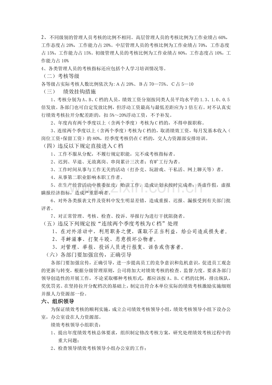 434158--飞人股份有限公司管理人员绩效考核实施方案--cherrykaka.doc_第2页