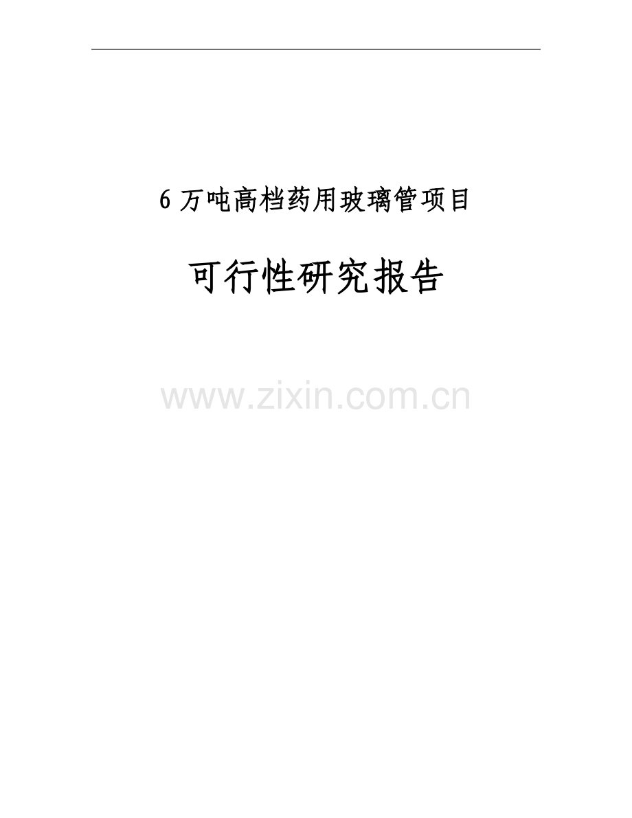 6万吨高档药用玻璃管生产项目可行性研究报告.doc_第1页