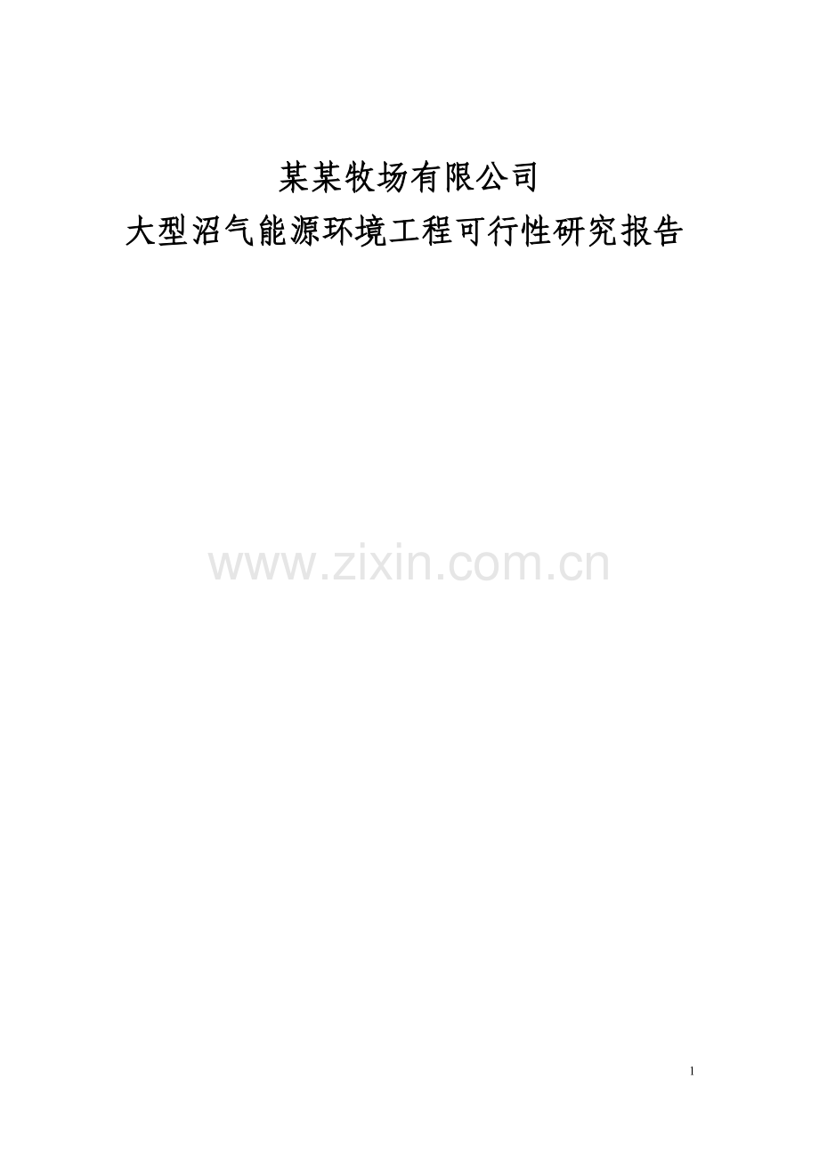 大型沼气能源建设环境工程可行性研究报告.doc_第1页