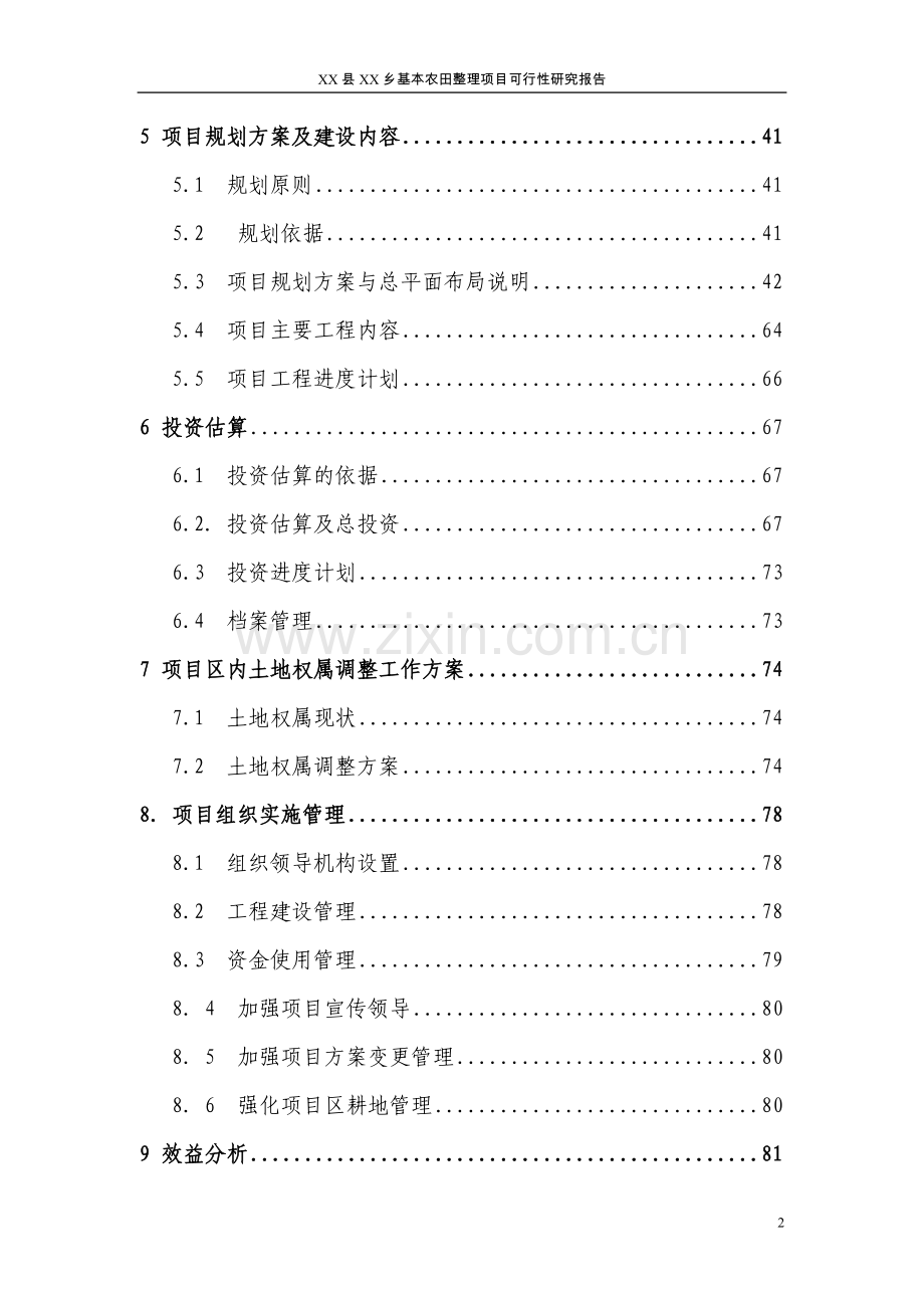 乡基本农田整理项目可行性研究报告.doc_第2页