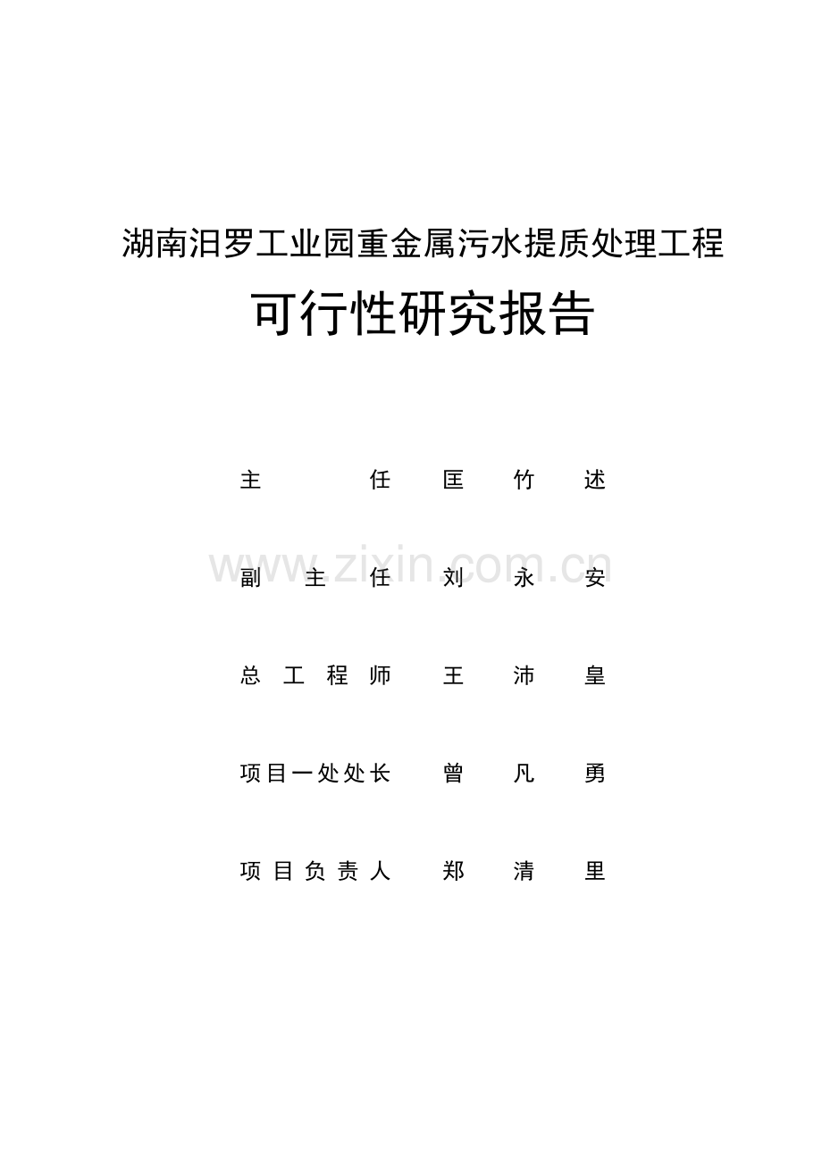 重金属污水提质处理工程申请立项可行性研究报告.doc_第3页