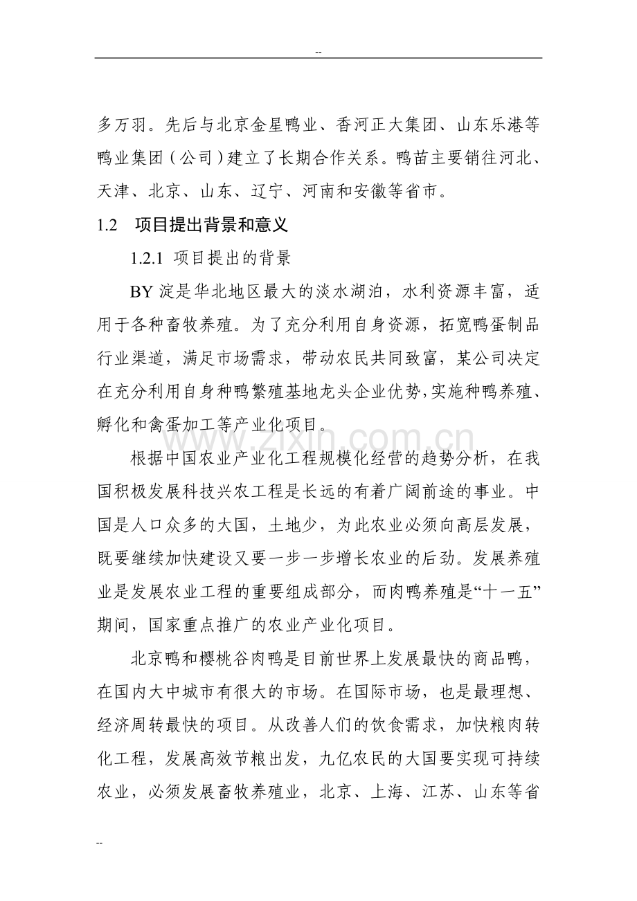 某地区种鸭生态养殖场项目建设可行性研究报告.doc_第2页