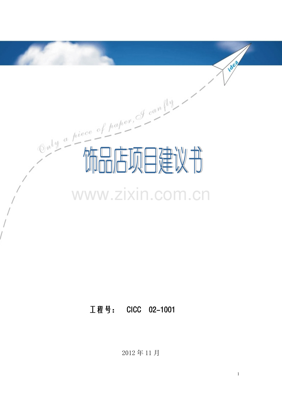 520饰品店项目可行性研究报告.doc_第1页