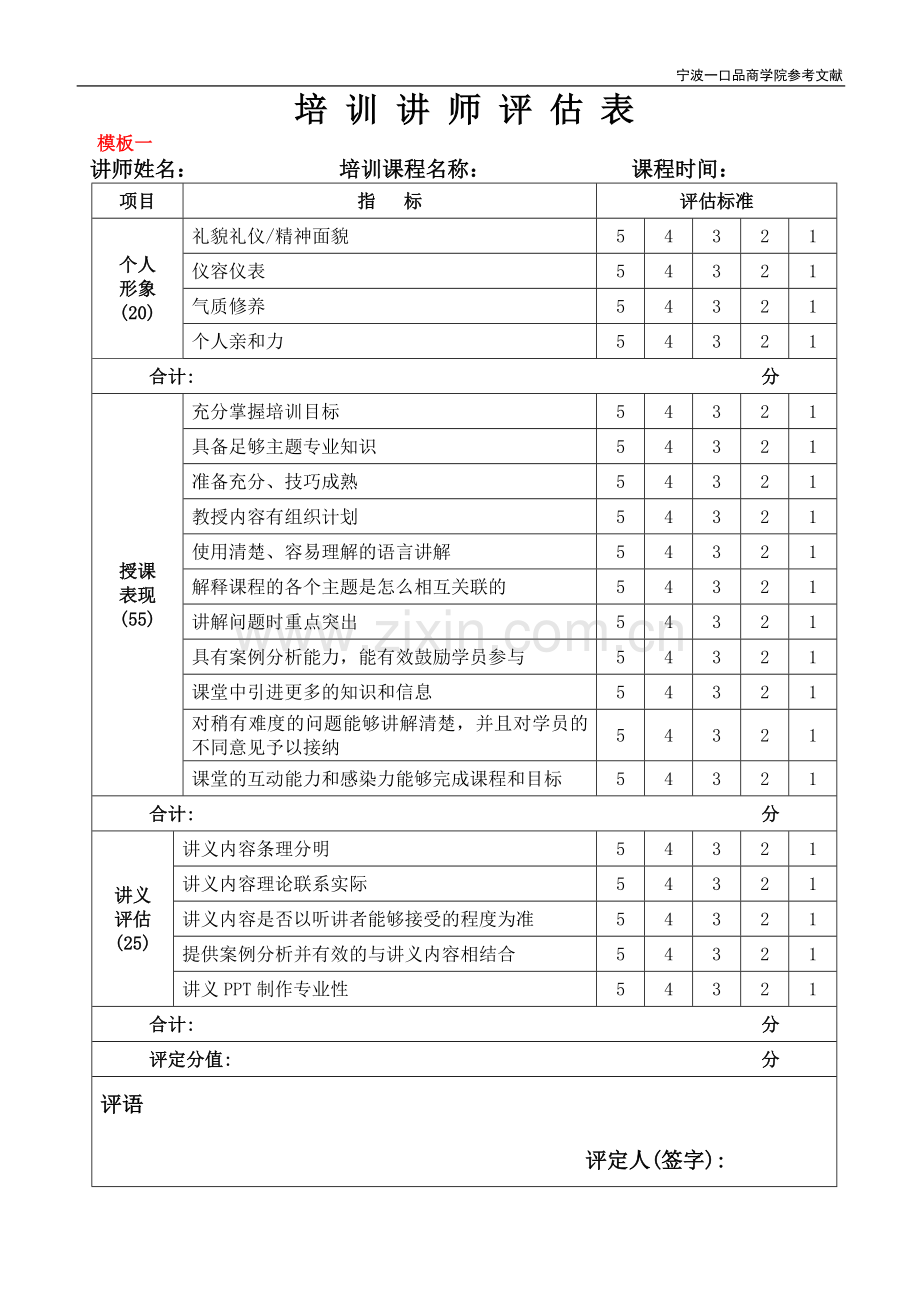 培训讲师评估表.doc_第1页