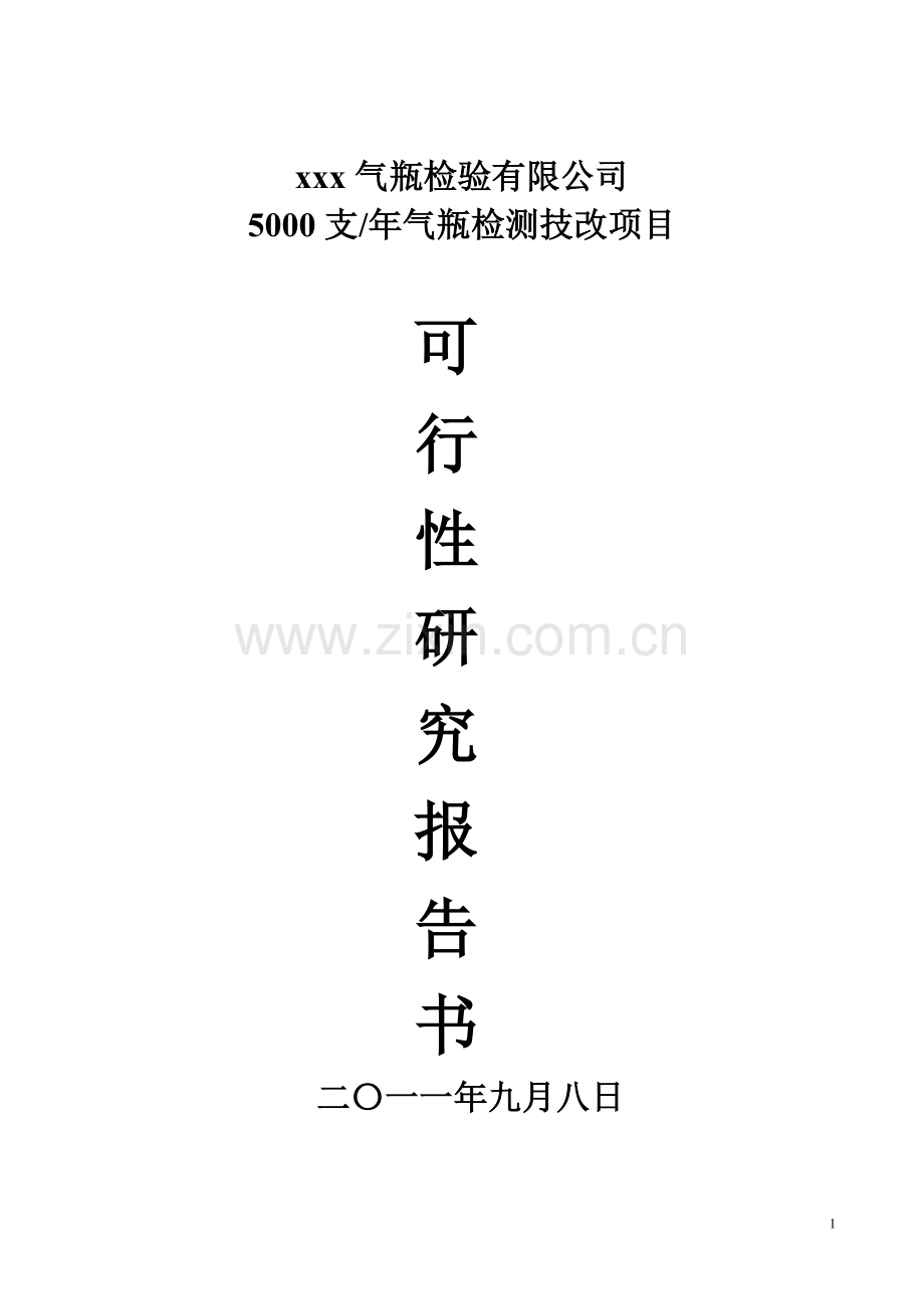 5000只=年气瓶检测技改项目建设可行性研究报告.doc_第1页