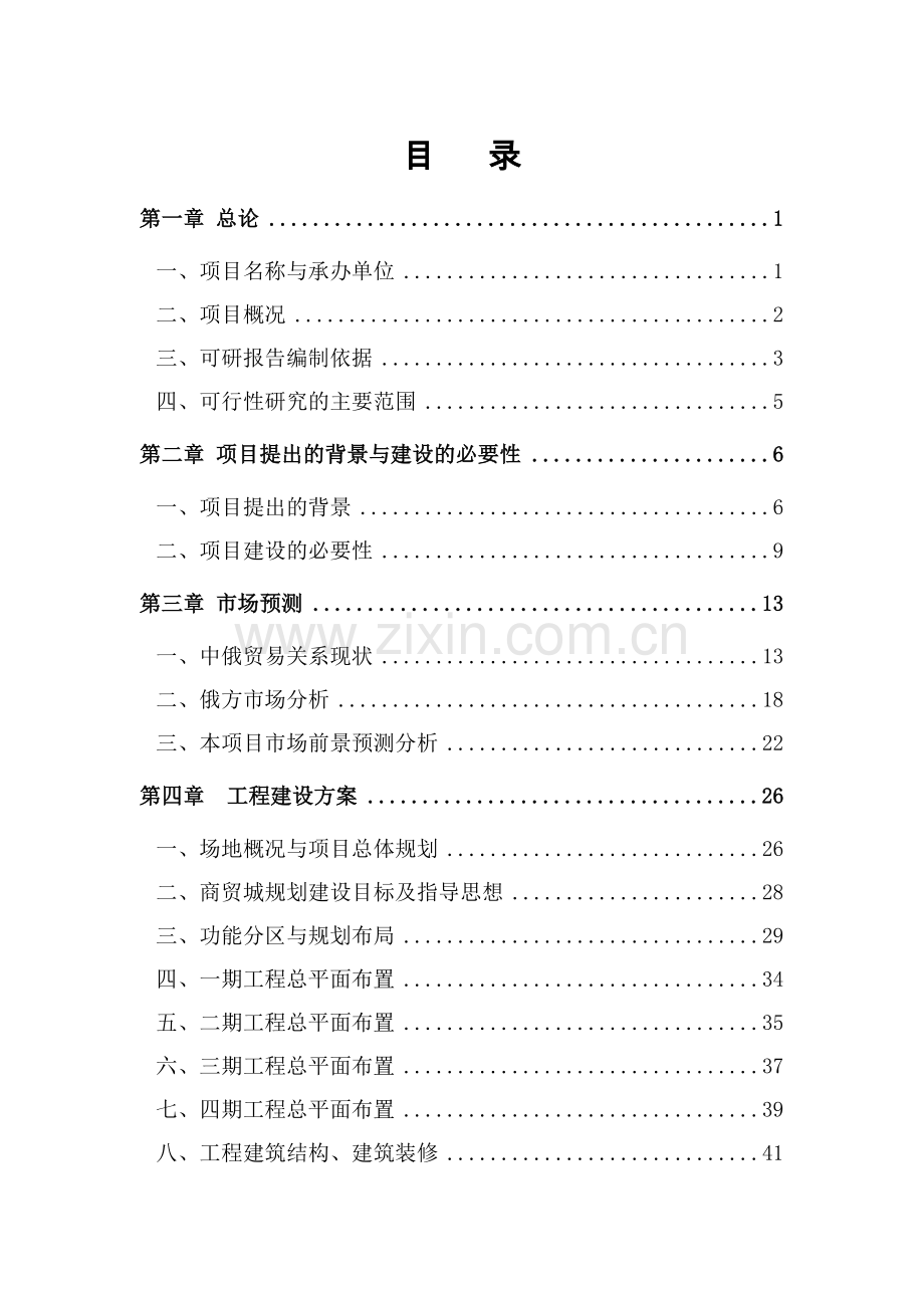 某国际商贸城建设项目可行性研究报告.doc_第1页