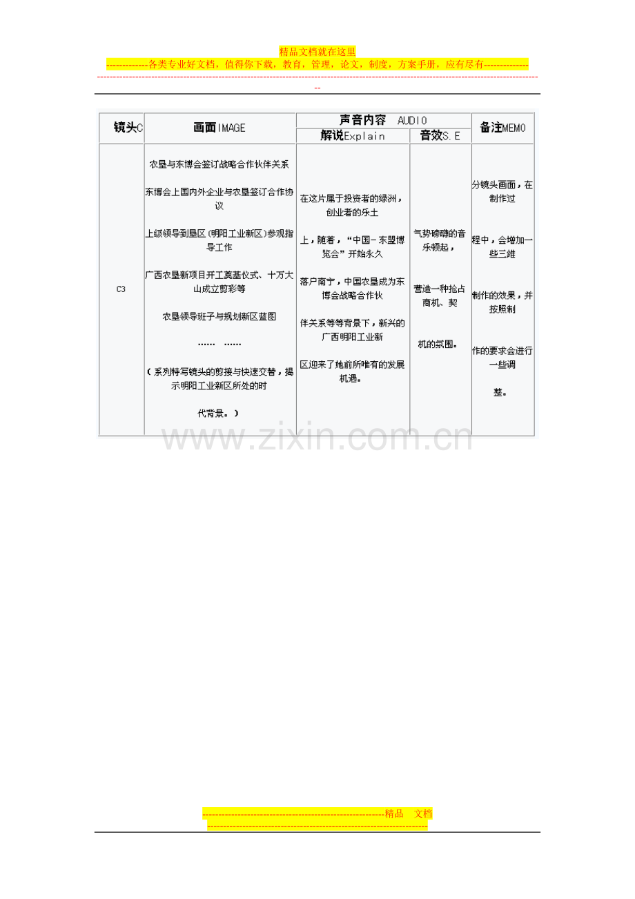 广西明阳工业新区形象宣传片脚本创意方案.doc_第3页