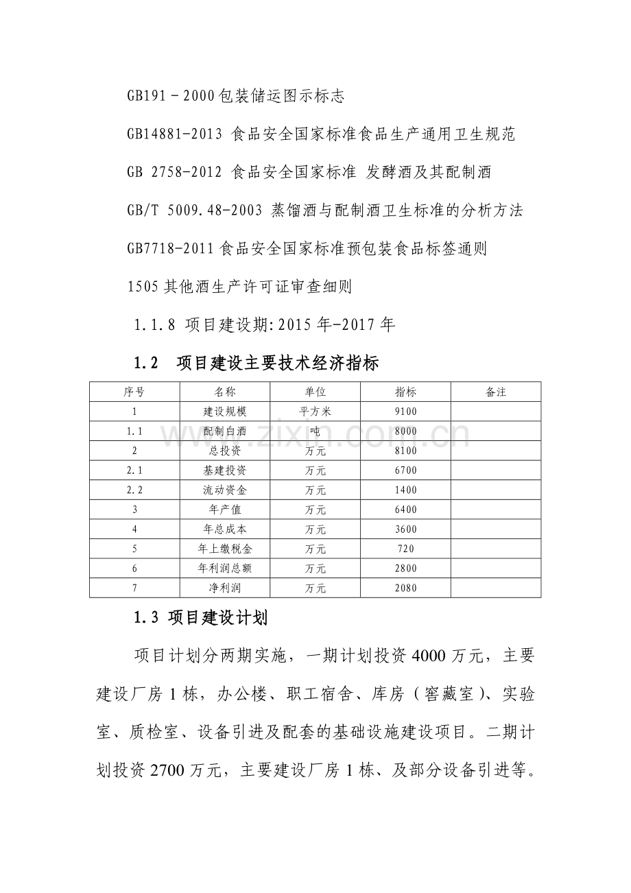 佬川酒坊年产8000吨优质配制酒项目建设投资可行性分析研究报告.doc_第2页