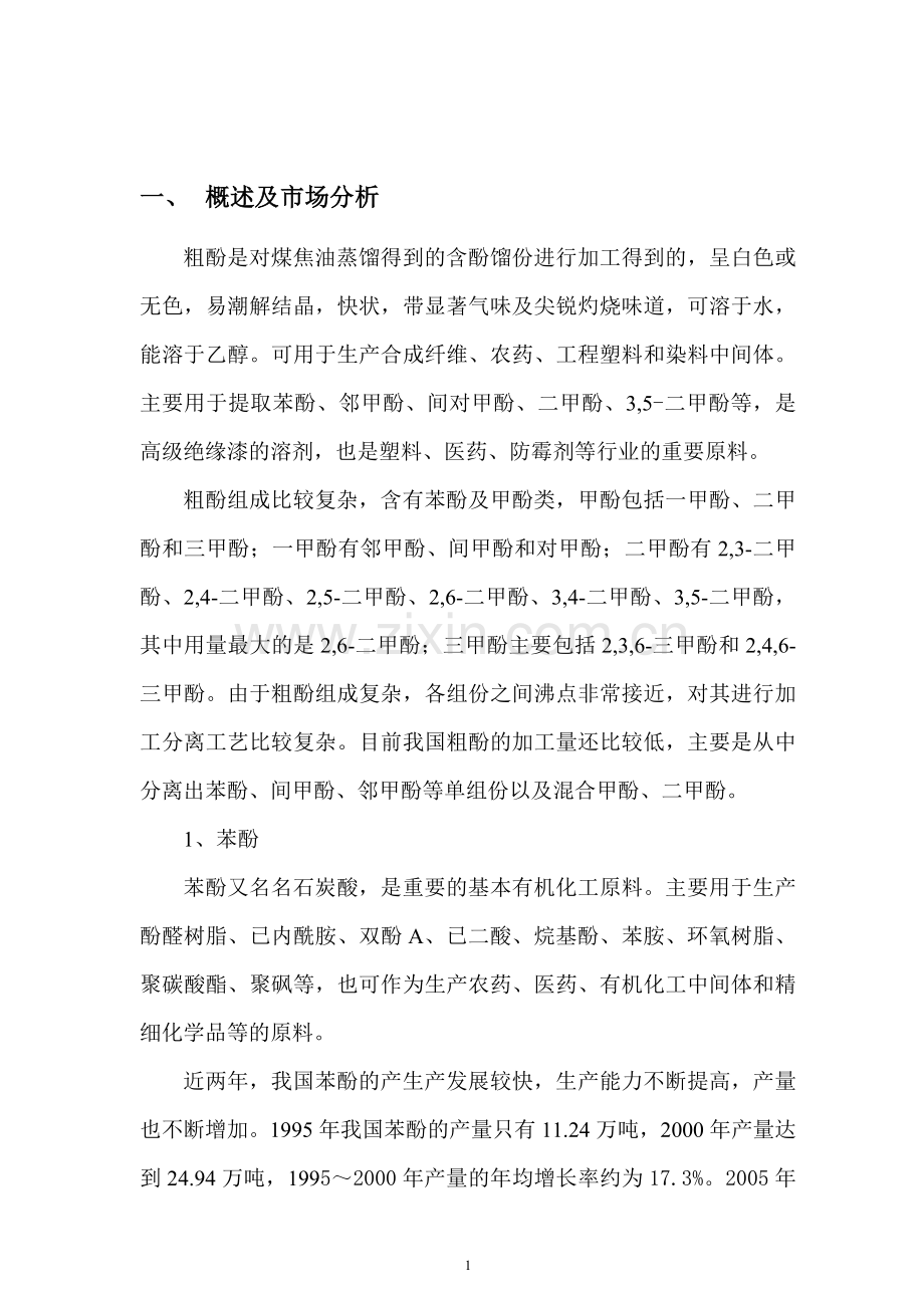 年产3000吨粗酚加工项目可行性研究报告书.doc_第2页