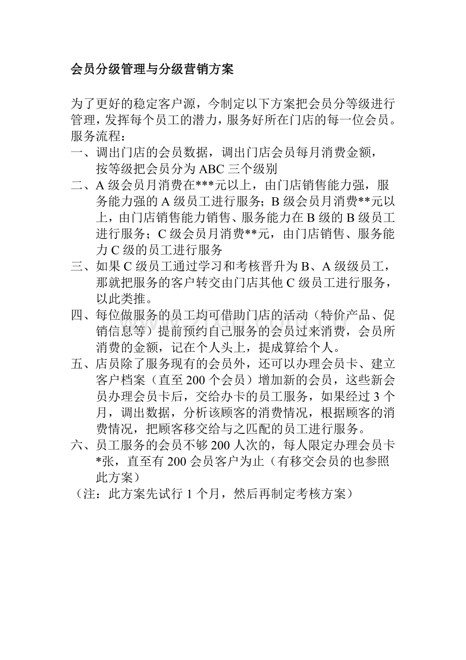 会员分级管理方案.doc_第1页