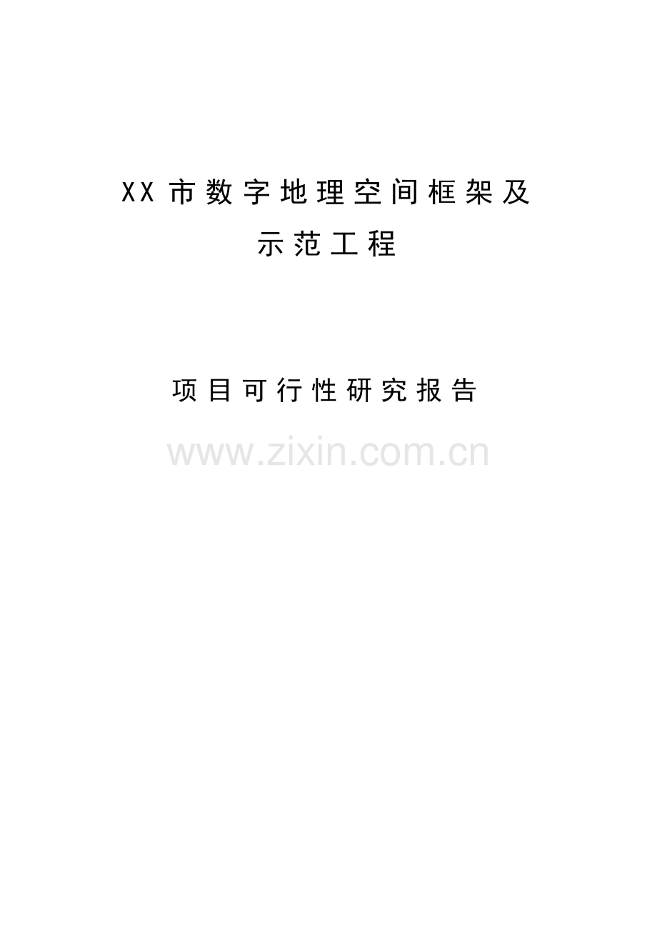 某市数字地理空间信息管理平台框架及示范工程可行性研究报告.doc_第1页