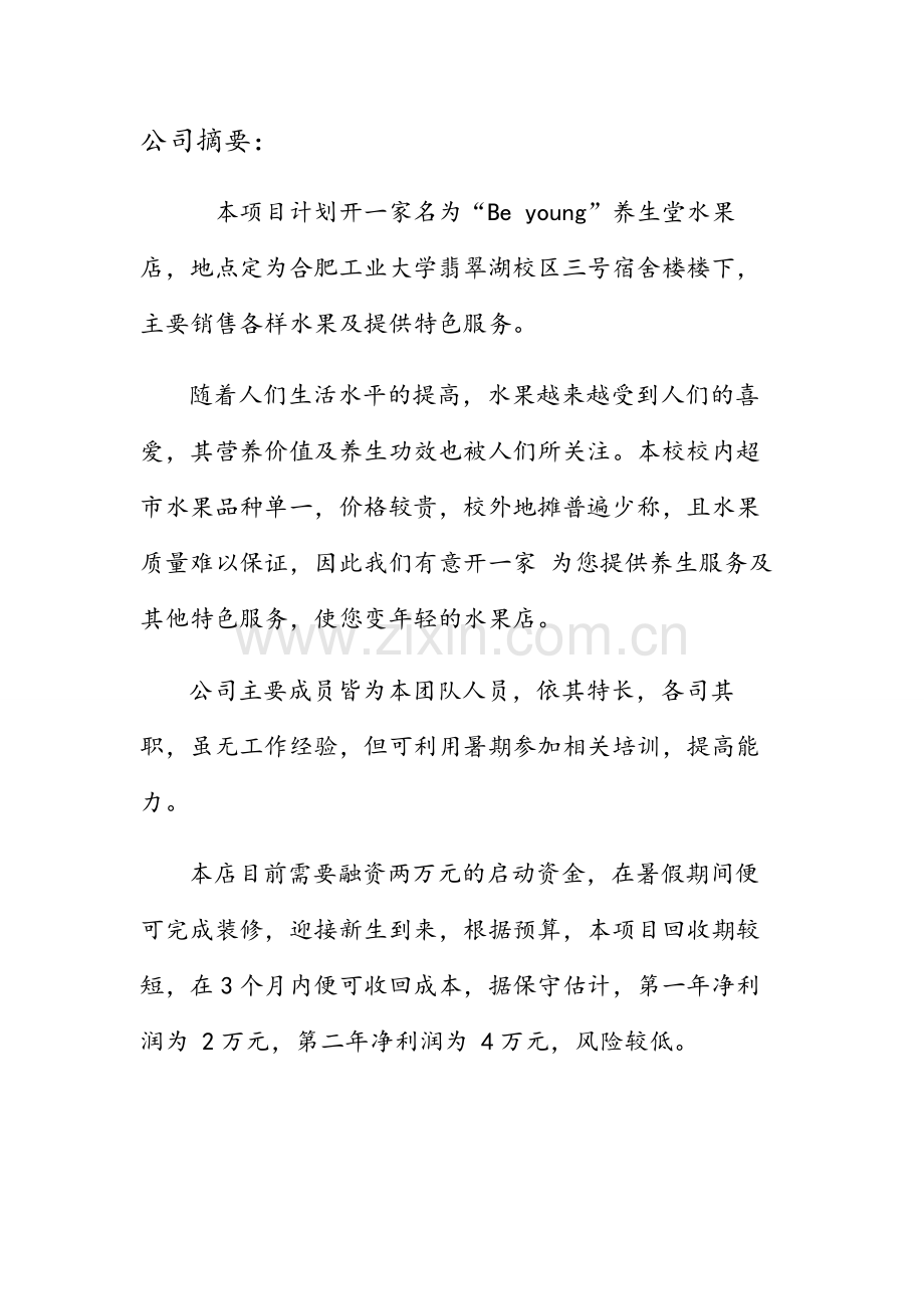 水果店项目建设可行性研究报告分析创业谋划方案书.doc_第2页