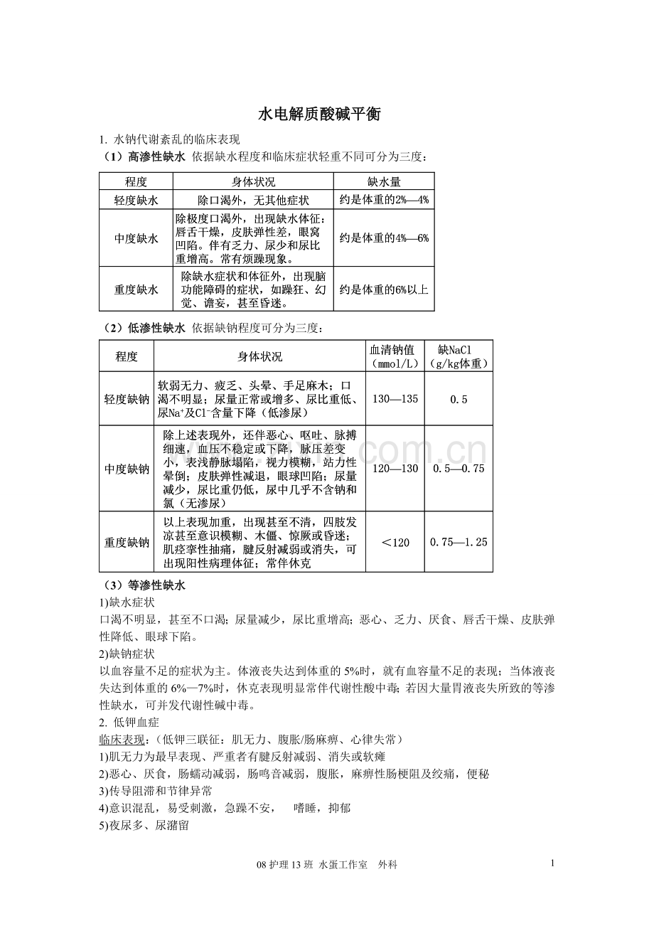 外科护理学各章重点.doc_第1页