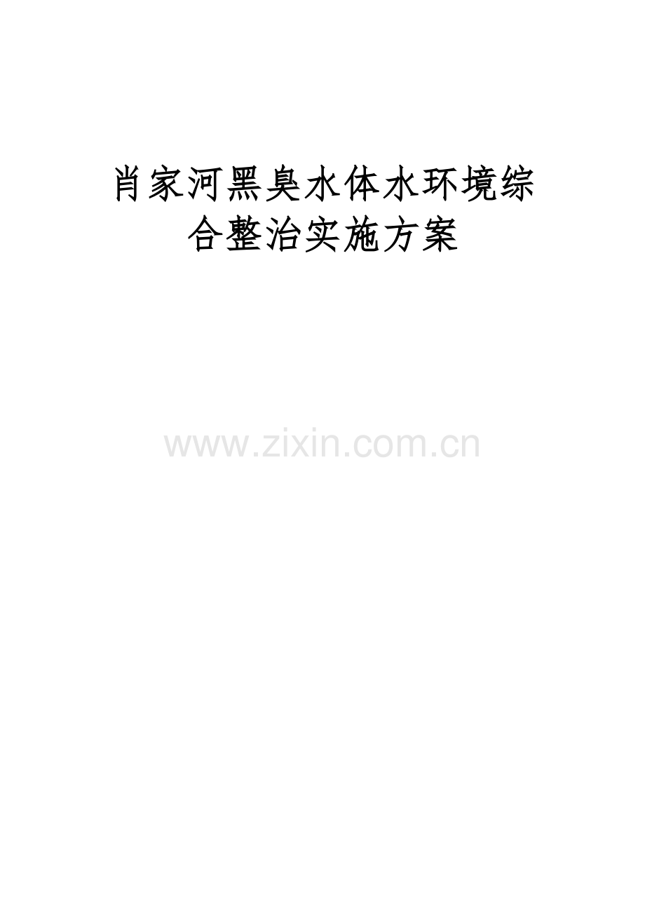 肖家河黑臭水体水环境综合整治实施方案.docx_第1页