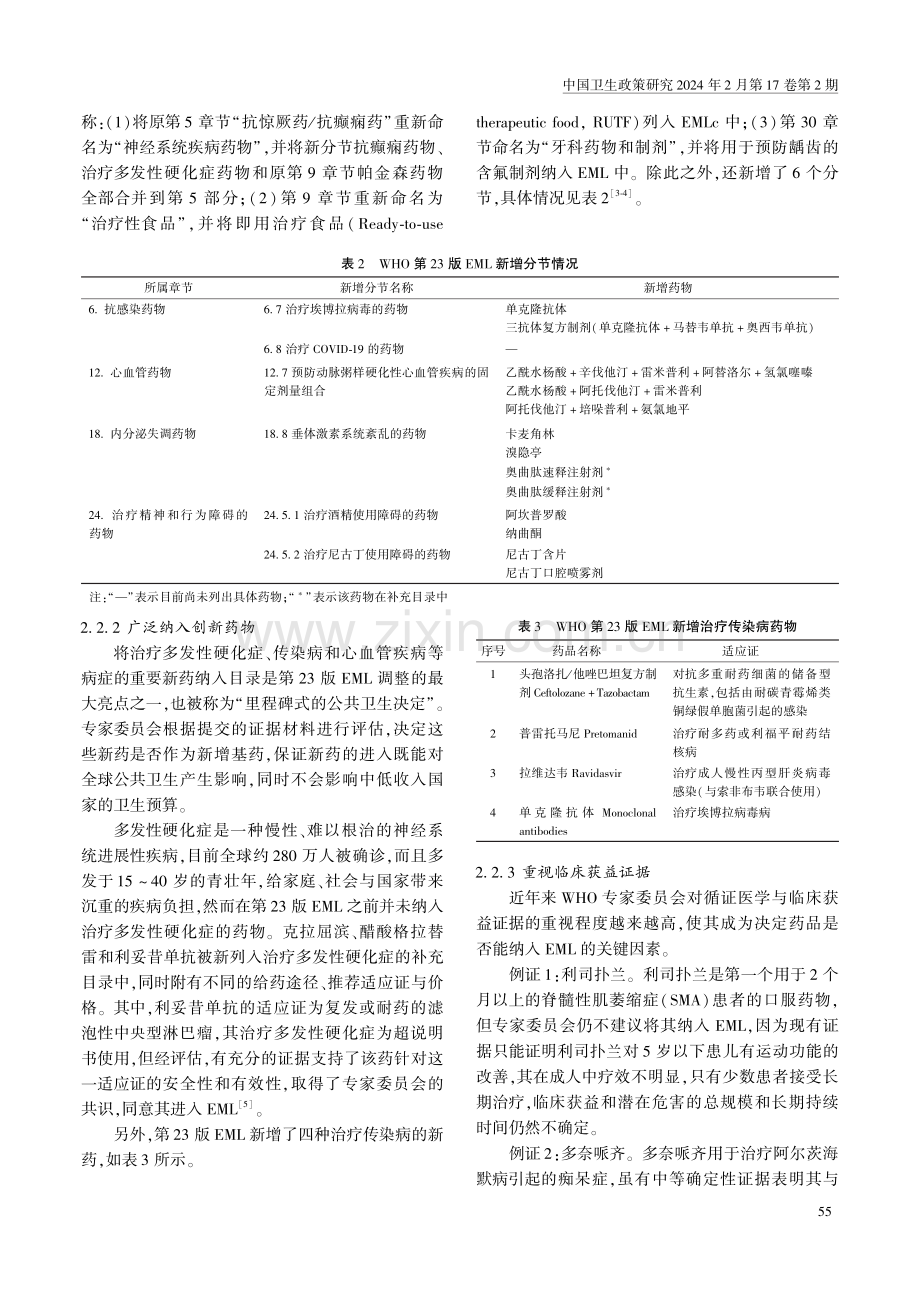 2023年版WHO基本药物示范目录特点分析及启示.pdf_第3页