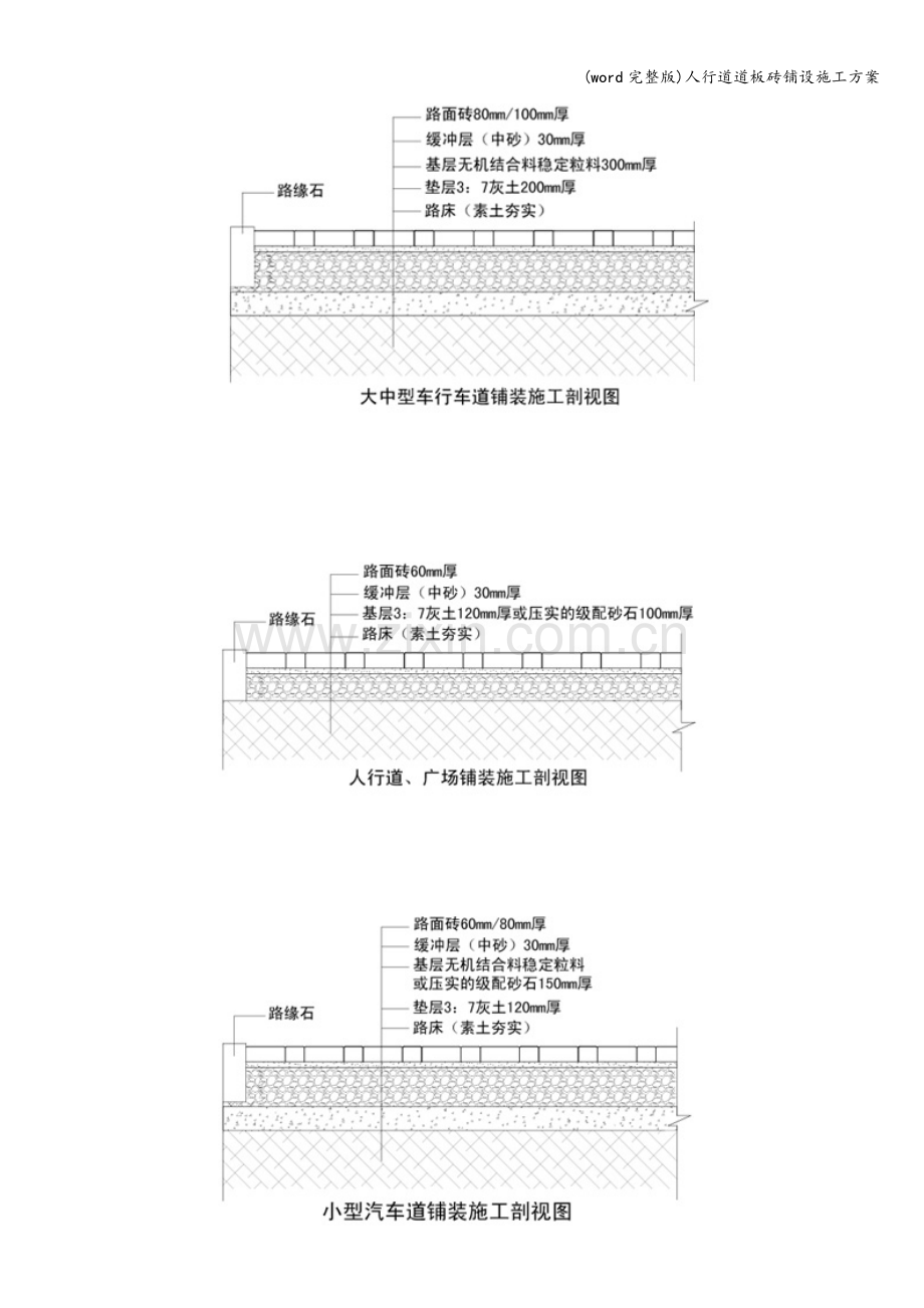 人行道道板砖铺设施工方案.doc_第3页