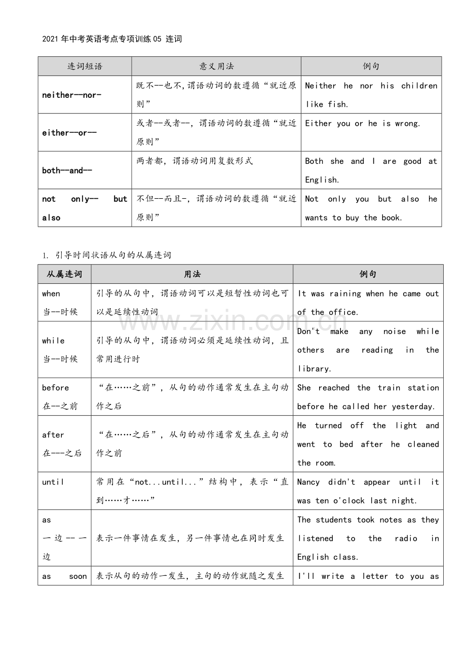 2021年中考英语考点专项训练05-连词.doc_第3页