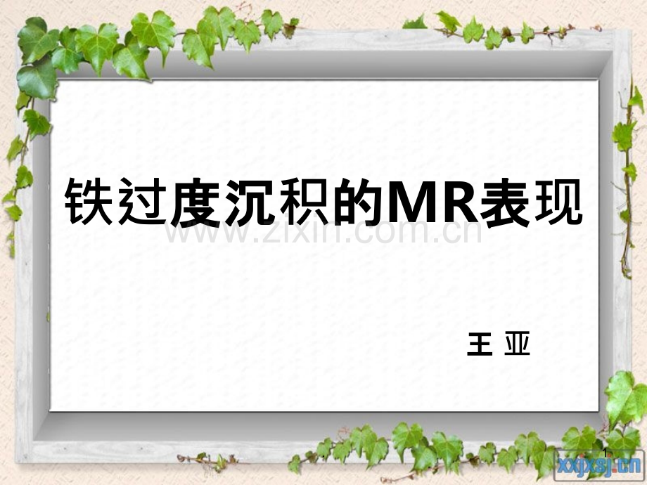 铁过度沉积的MR表现.ppt_第1页