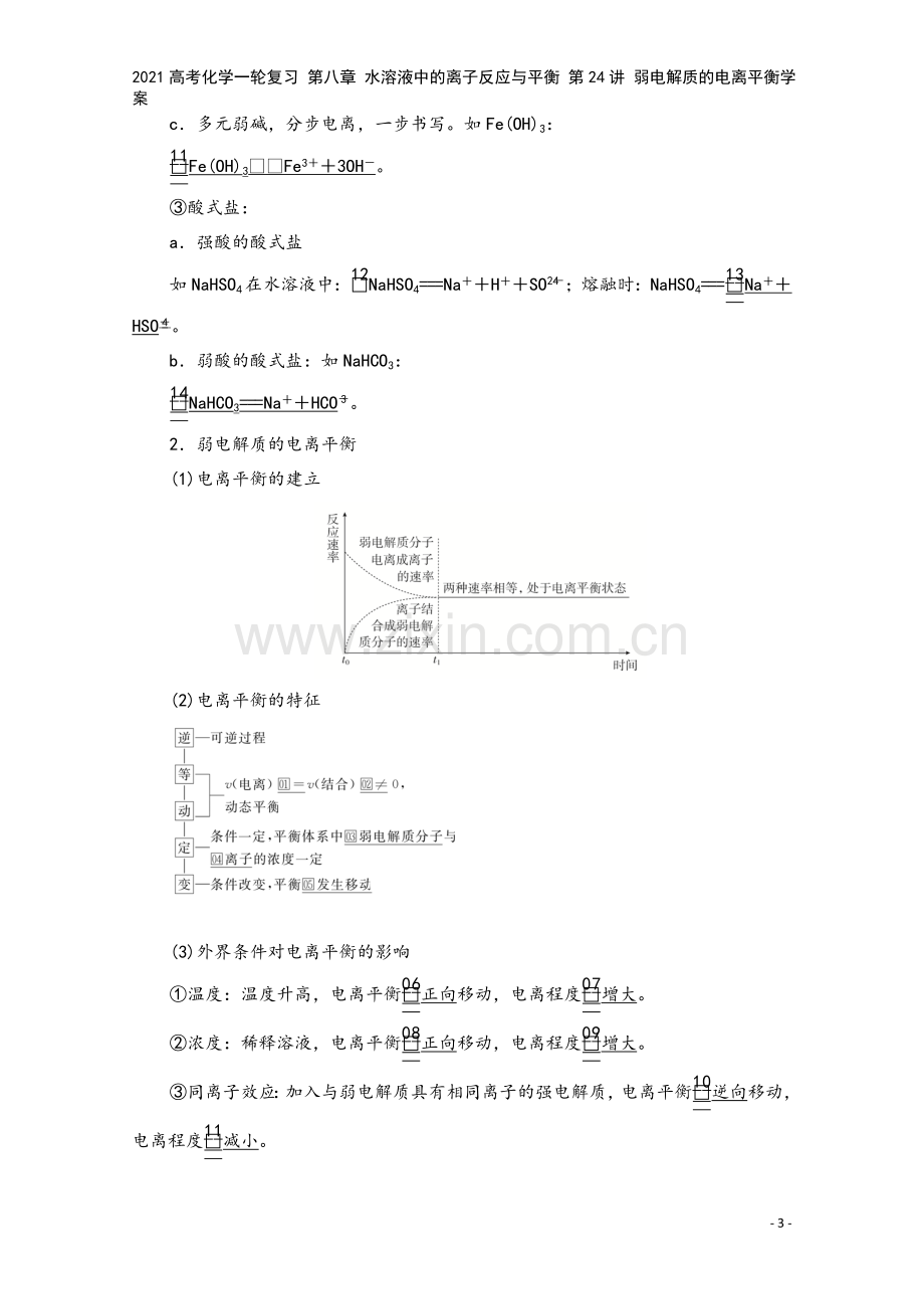 2021高考化学一轮复习-第八章-水溶液中的离子反应与平衡-第24讲-弱电解质的电离平衡学案.doc_第3页