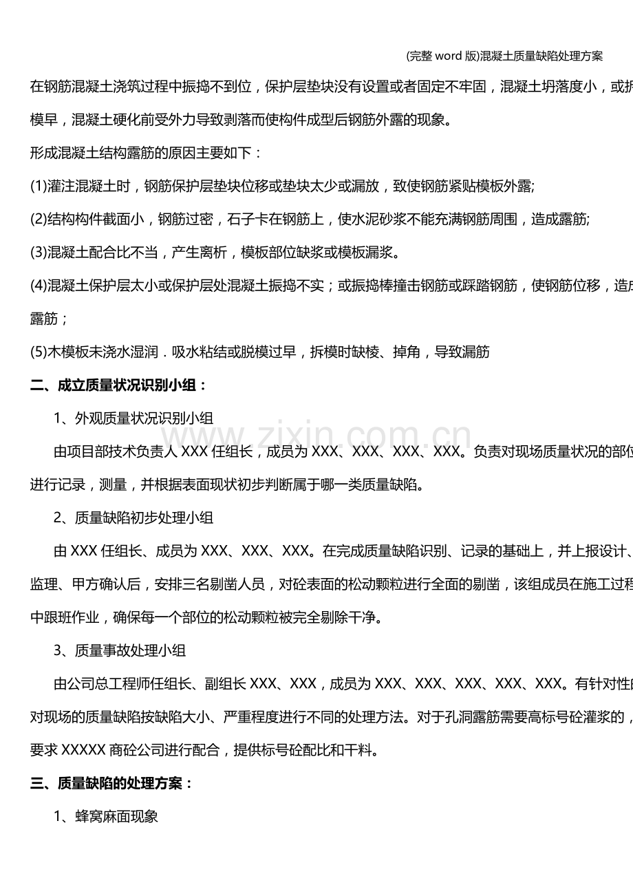 混凝土质量缺陷处理方案.doc_第2页