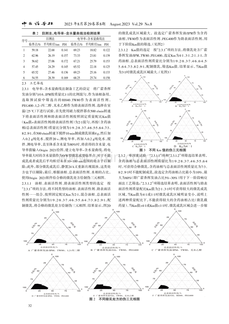 基于电导率-含水量曲线法制备、优化广藿香挥发油微乳的研究.pdf_第3页