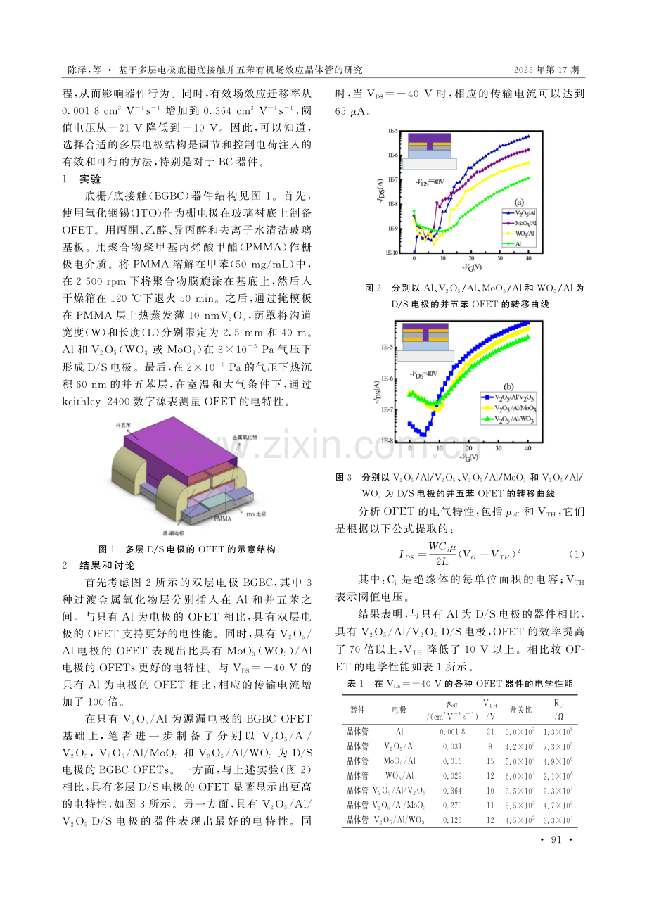 基于多层电极底栅底接触并五苯有机场效应晶体管的研究.pdf_第2页