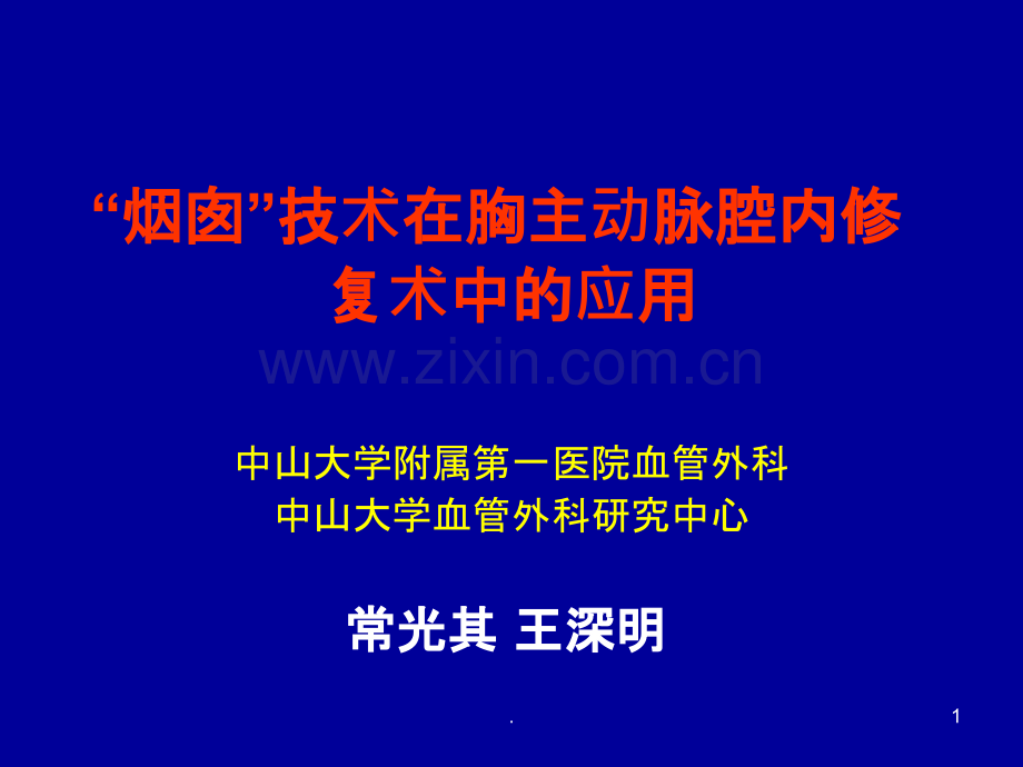 烟囱技术在血管腔内修复术中的应用ppt课件.ppt_第1页