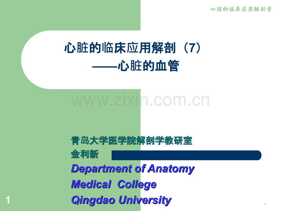 心脏的临床应用解剖7血管ppt课件.ppt_第1页