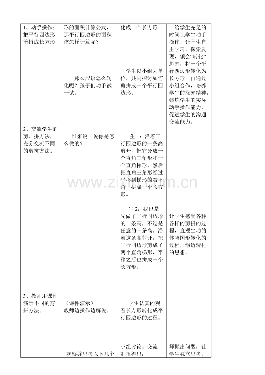 人教版五年级上册平行四边形教学设计.pdf_第3页