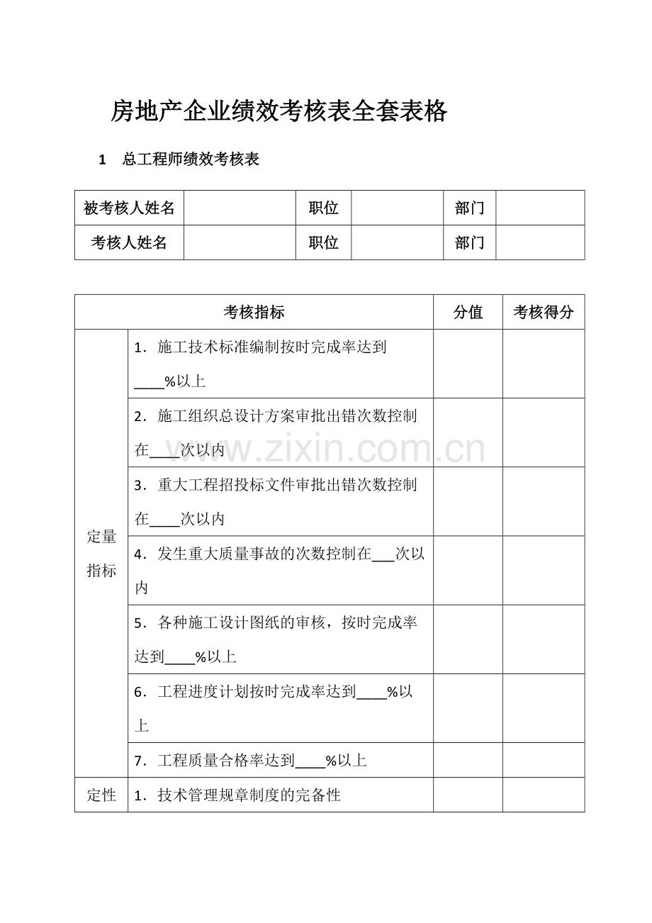 房地产企业绩效考核表全套表格-(1).pdf_第1页