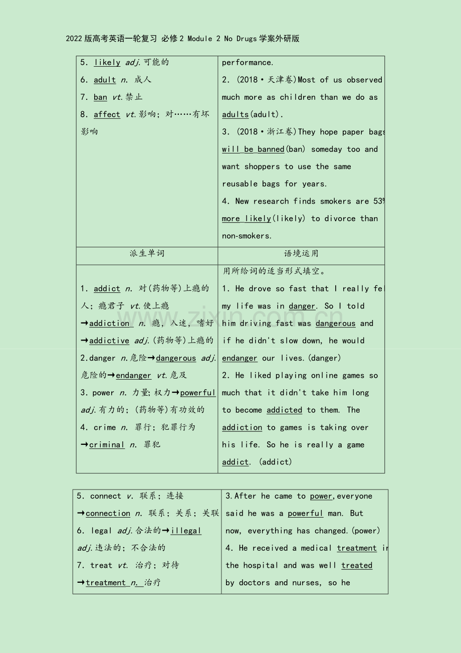 2022版高考英语一轮复习-必修2-Module-2-No-Drugs学案外研版.doc_第3页