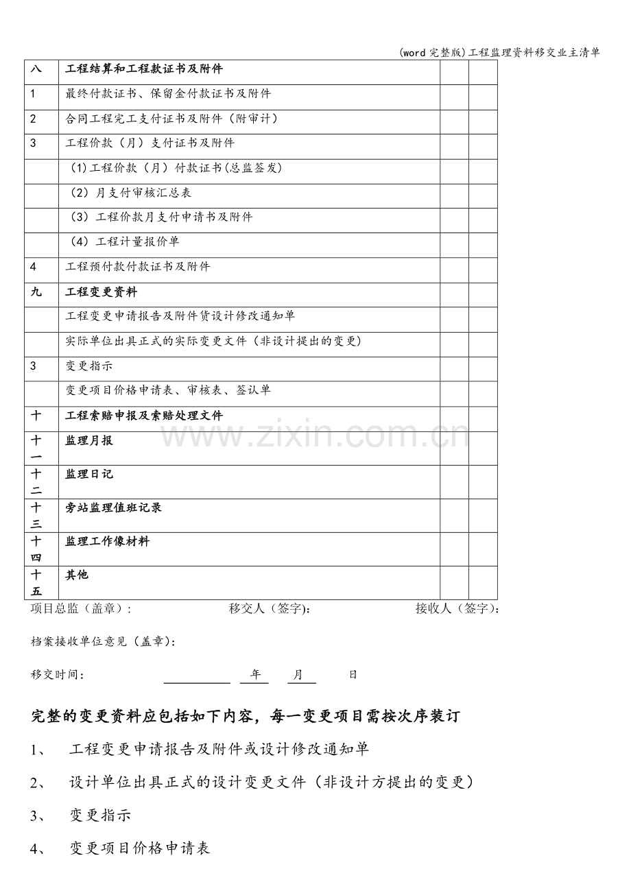 工程监理资料移交业主清单.doc_第3页