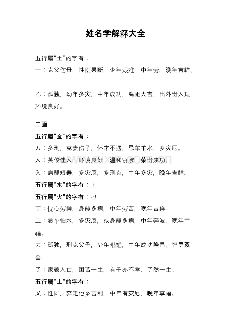 姓名学字的笔画解释大全.pdf_第1页